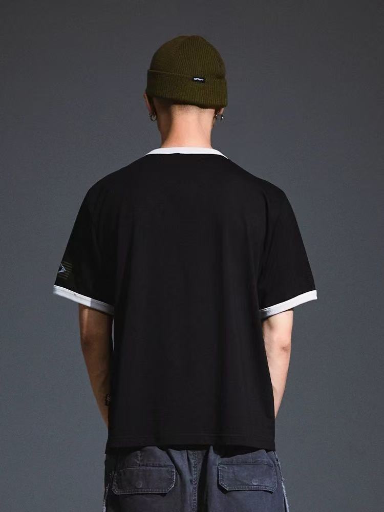 REMEDY Contrast Ribbed Short-sleeved T-shirt