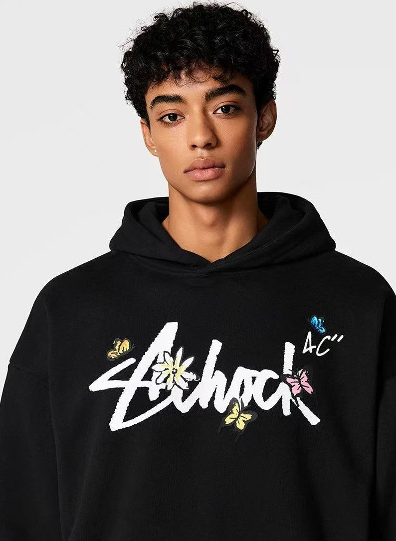 ACHOCK Hip Hop Cartoon Pattern Printed Hoodie