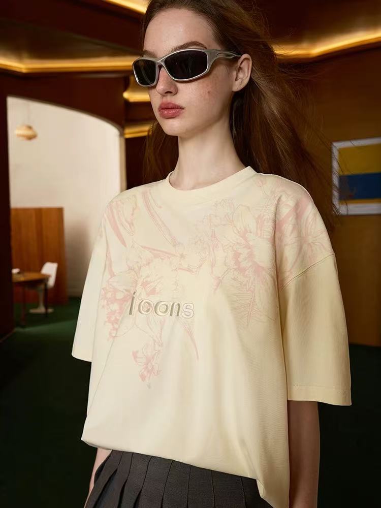 ICONSLAB Original Embroidered Floral T-shirt