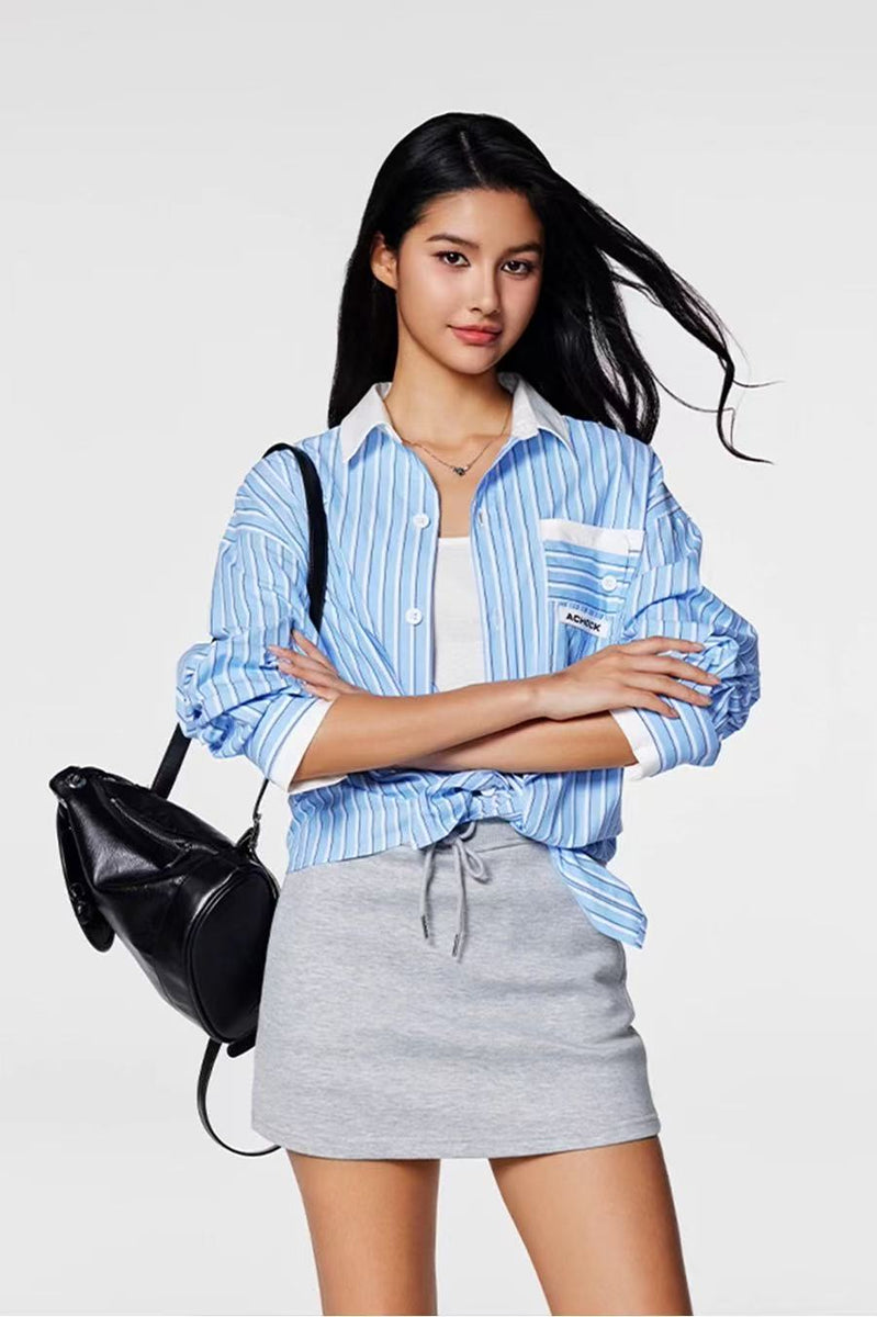 ACHOCK Striped Lining Long-sleeve Shirt