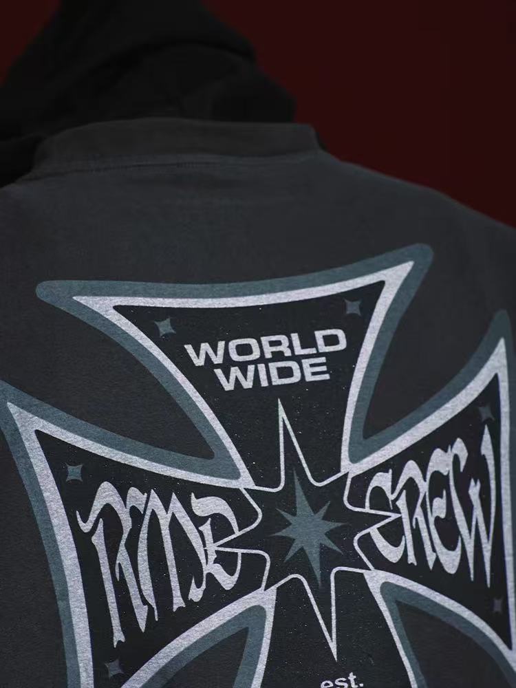 REMEDY Retro Fake Two-piece Hooded Long-sleeved T-shirt