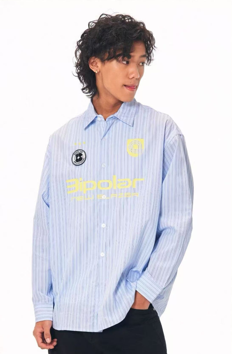 BIPOLAR Four-pointed Star Football Embroidered Polo Shirt