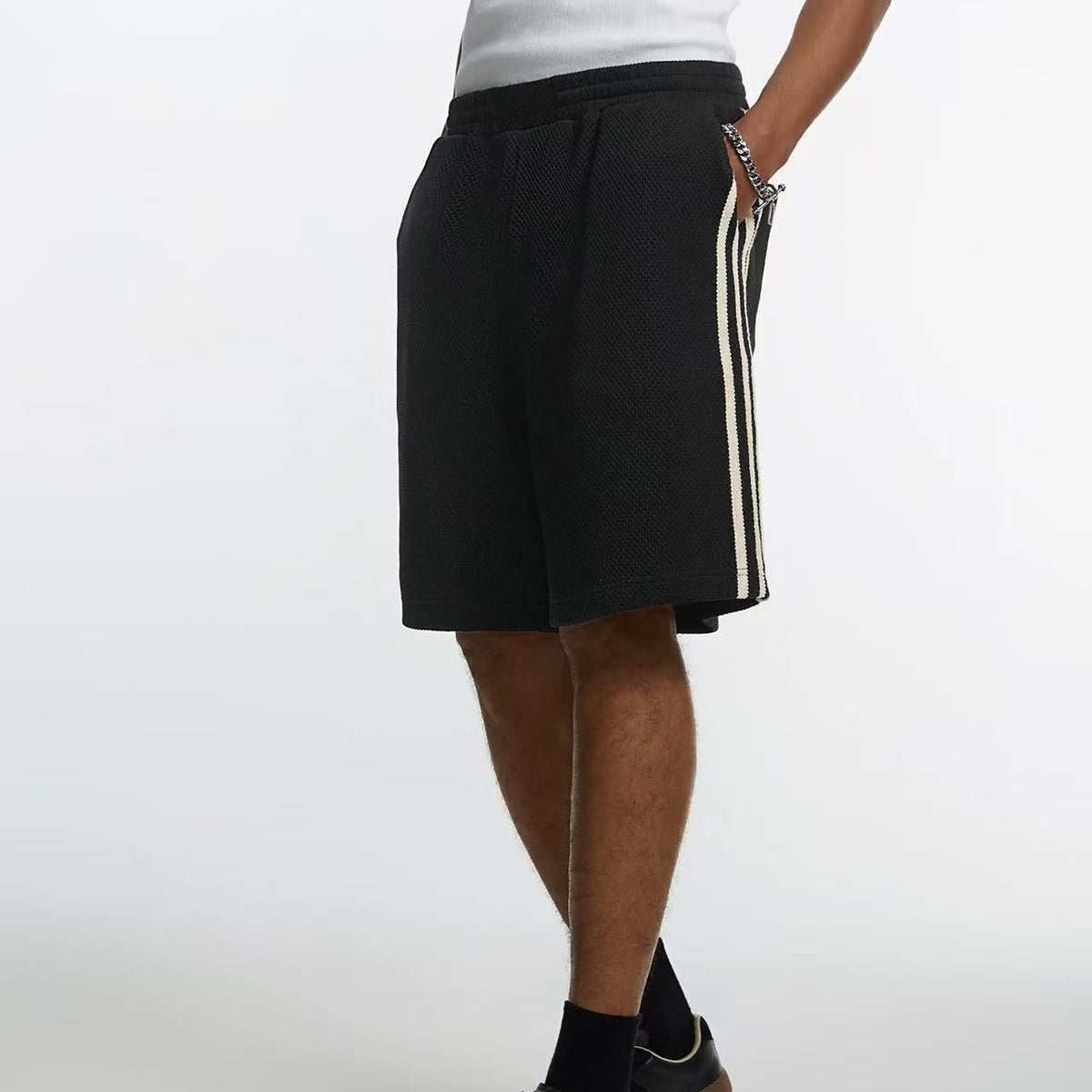 STK Vintage Textured Webbing Casual Shorts