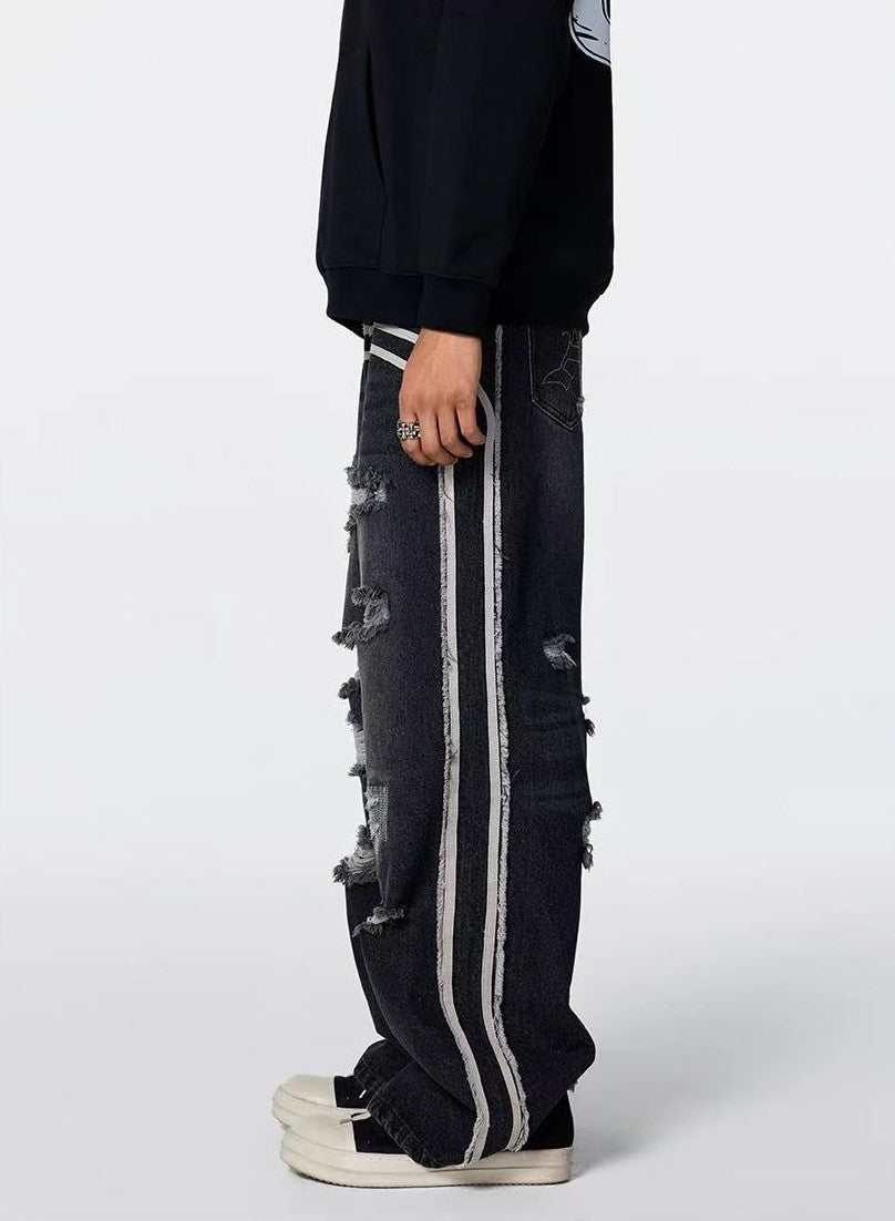 ACHOCK Washed Ripped Distressed Jeans