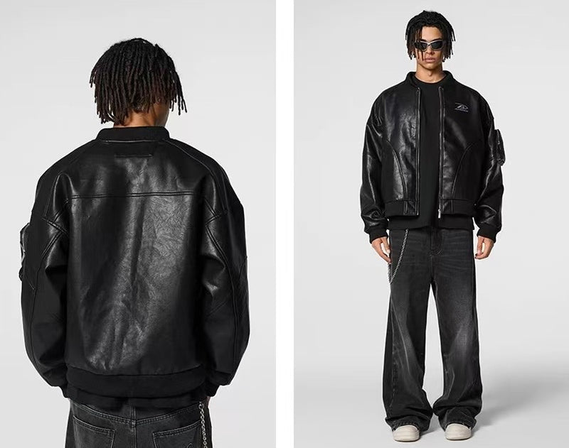 ACHOCK Retro PU Leather Motorcycle Leather Jacket