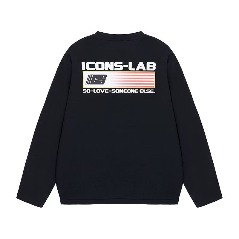 ICONSLAB Foam Logo Flag Printed Long Sleeve T-shirt