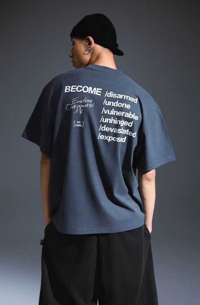 REMEDY Portrait Crackle Print Short-sleeved T-shirt