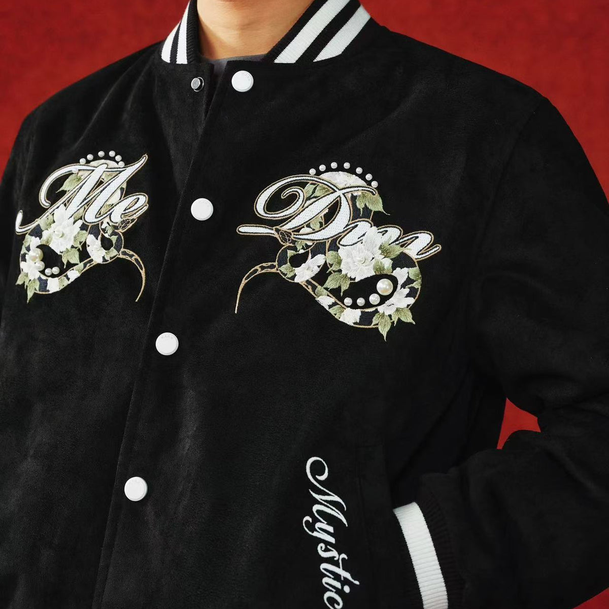 MEDM "Year of the Snake" Suede Varsity Jacket