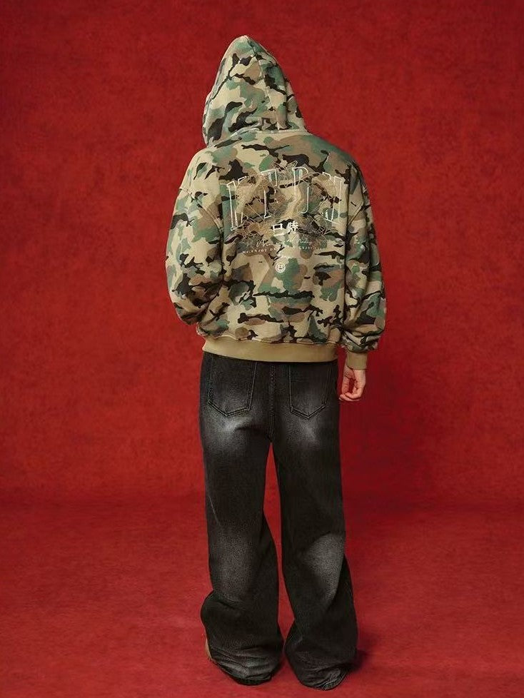 MEDM " Year of the Snake" Cardigan Hooded Sweatshirt