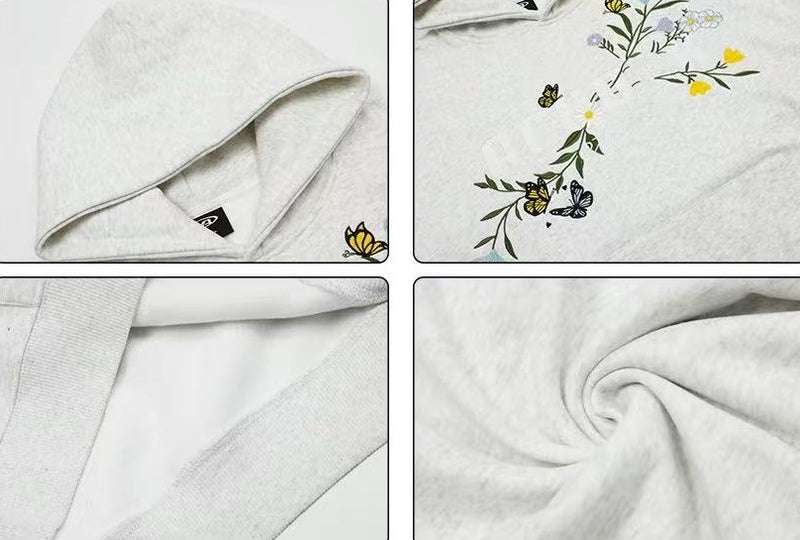 ACHOCK Floral Embroidered Hoodie