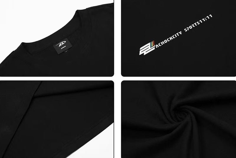 ACHOCK Solid Color Letter Print Long-sleeve T-shirt