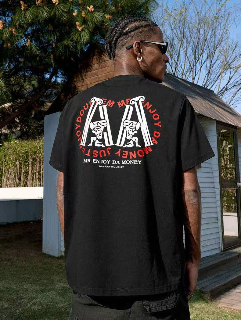 MEDM Roman Column Print Short-sleeved T-shirt