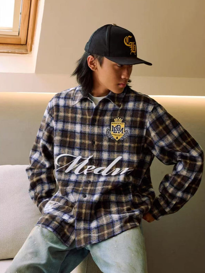 MEDM Plaid Long-sleeve T-Shirt