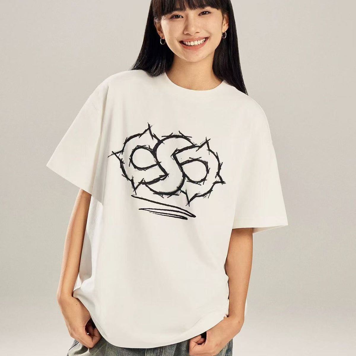 BIPOLAR Hand-painted Cosmic Weather LOGO Short-sleeved T-shirt