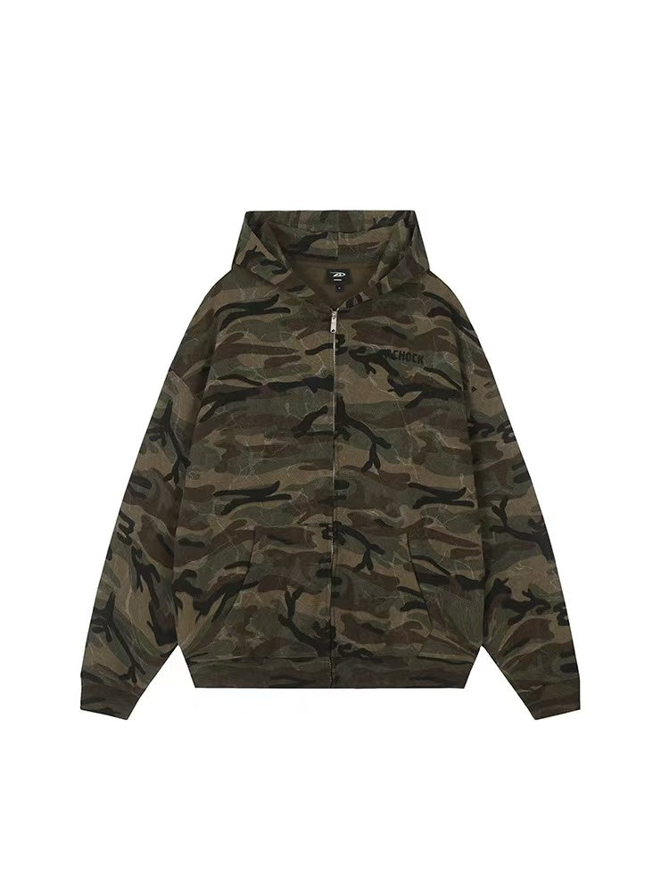 ACHOCK Camouflage Zip Up Hoodie