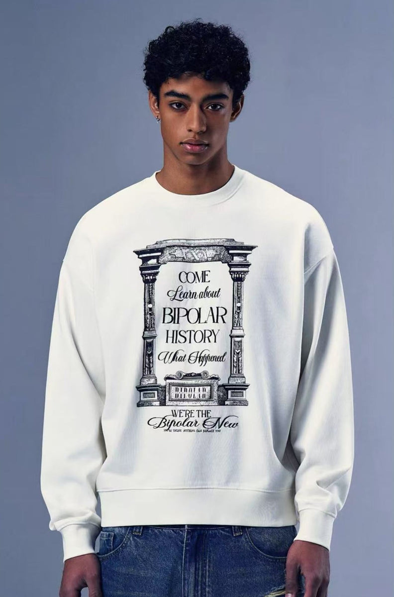 BIPOLAR Retro Street Hip Hop Crew Neck Sweatshirt