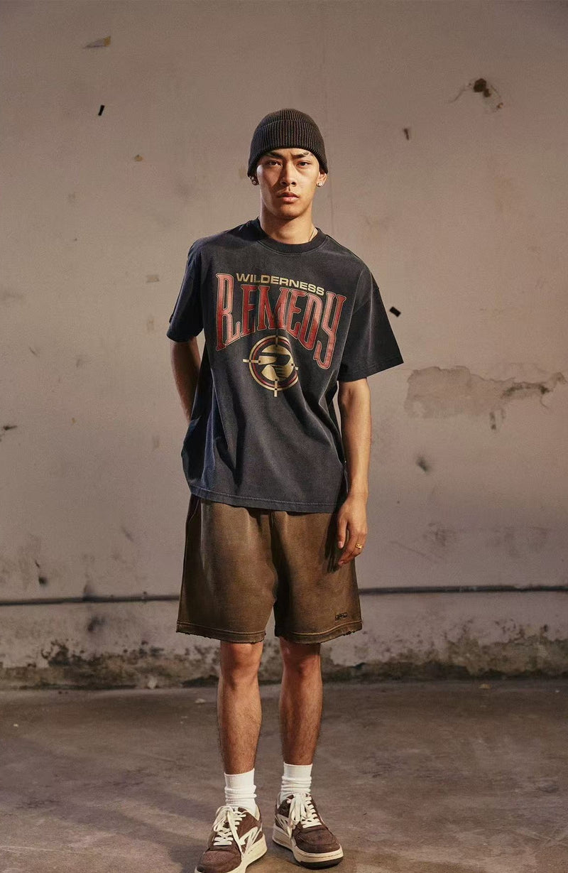 REMEDY Vintage Cowboy Logo Print Short-sleeve T-shirt