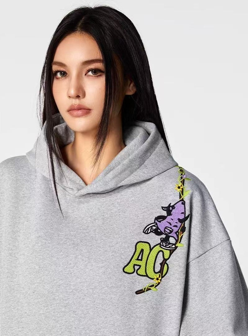 ACHOCK Little devil Embroidered Hoodie