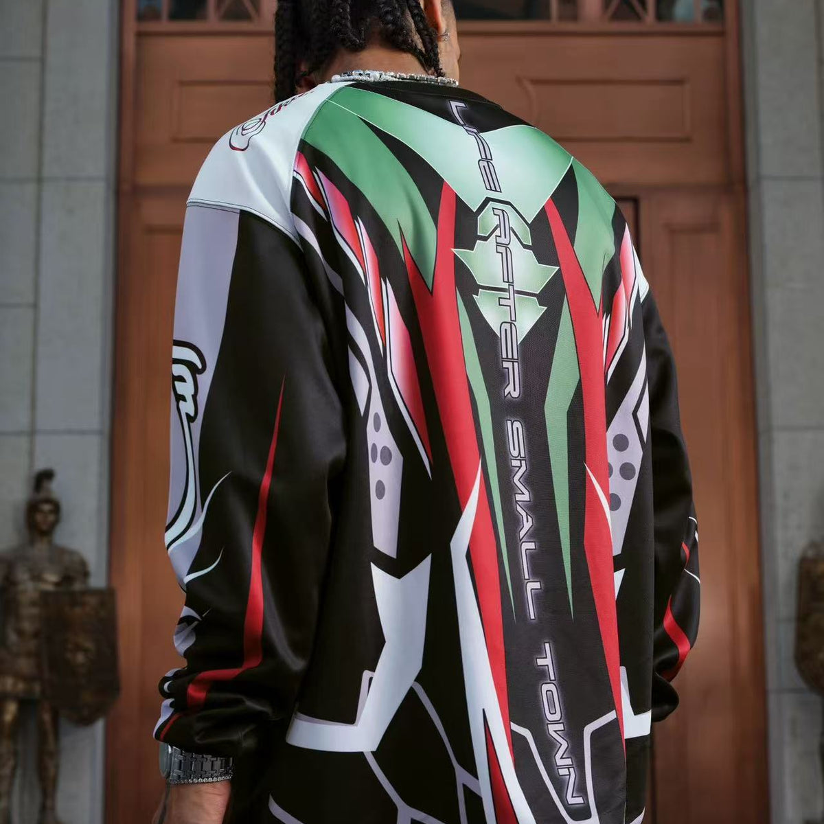 STK High-Density White Ink Direct Print Motorcycle Long-Sleeve T-Shirt