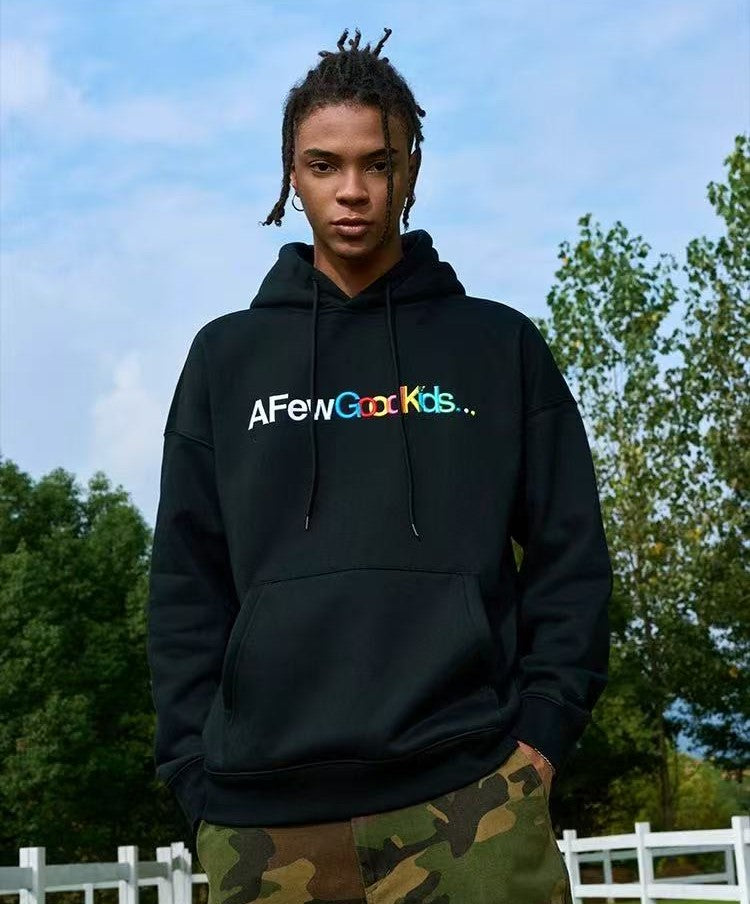 AFGK Gradient Embroidered Overlay Hoodie