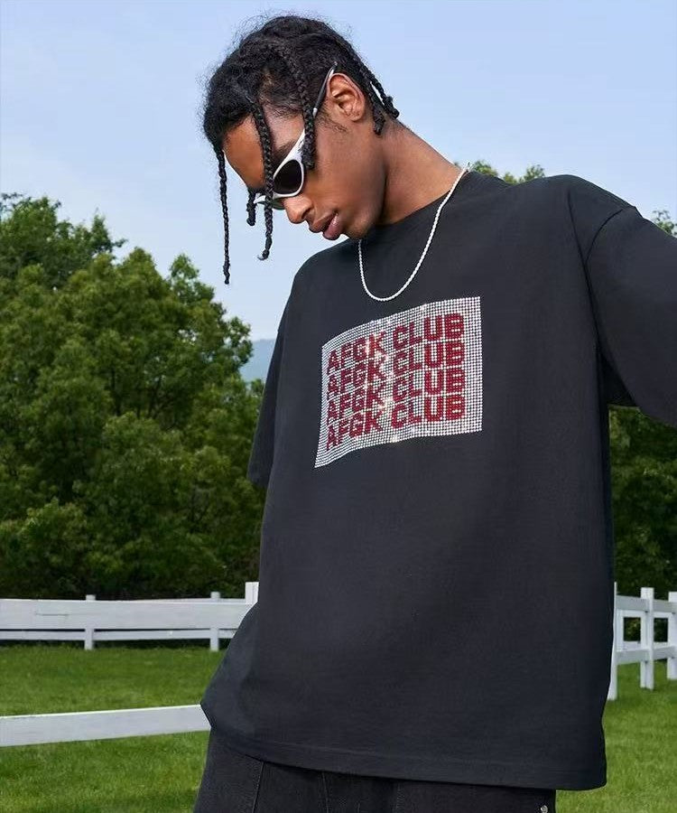 AFGK "GoodKids" Hot Diamond Printed Short-sleeved T-shirt