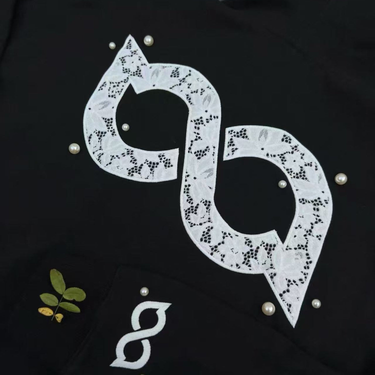 BIPOLAR Lace Pearl Patch Logo Hoodie