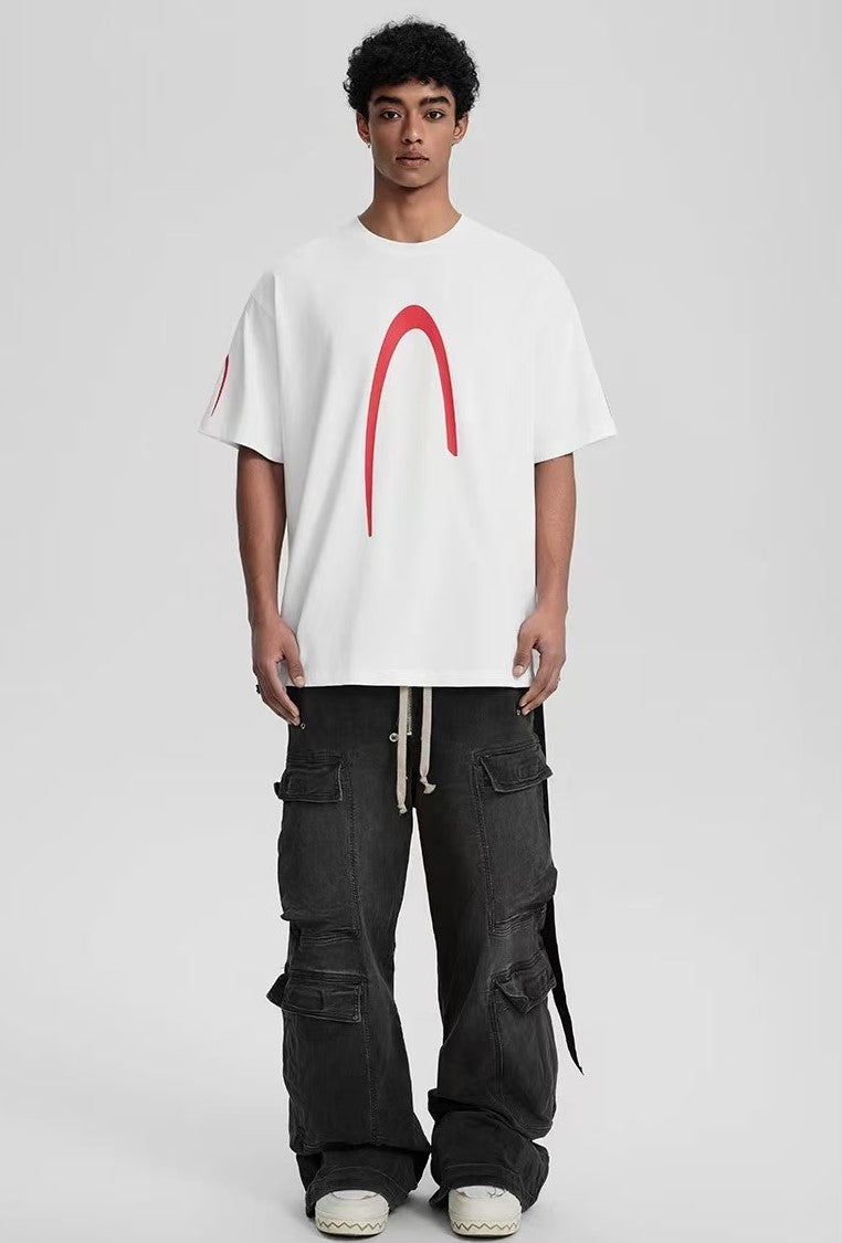 ACHOCK Street Wear Simple Basic Printed T-shirt