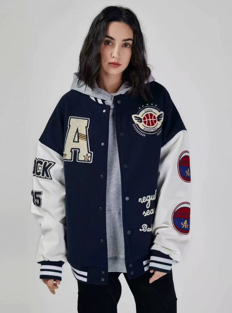 ACHOCK Alphabet Baseball Jacket