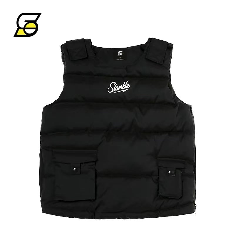 SLAMBLE Casual Windproof Warm Cotton Velvet Vest