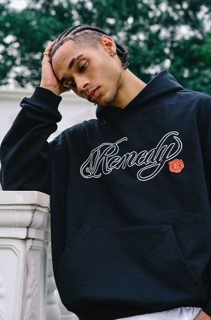 REMEDY Metal Postmark Logo Embroidery Hoodie