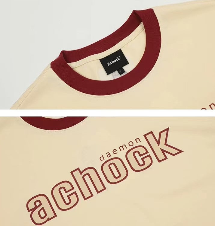 ACHOCK Suede Foam Printed Short-sleeved T-shirt
