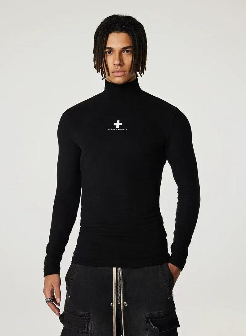 ACHOCK Half Turtleneck Slim Fit Long-sleeve T-shirt