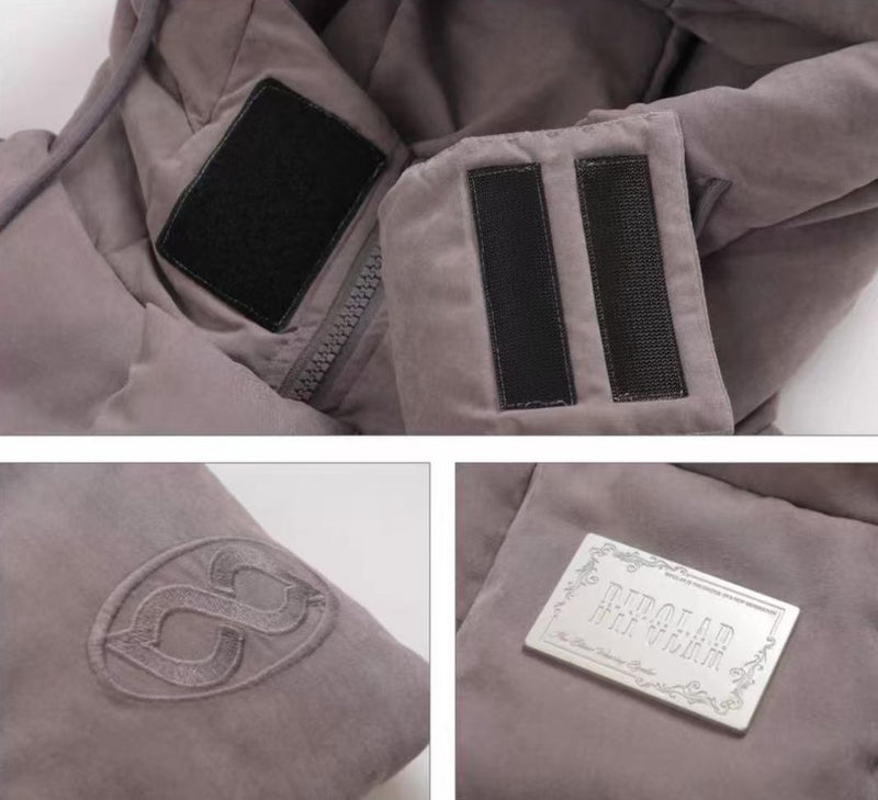 BIPOLAR Textured Suede Embroidered Thickened Ski Jacket