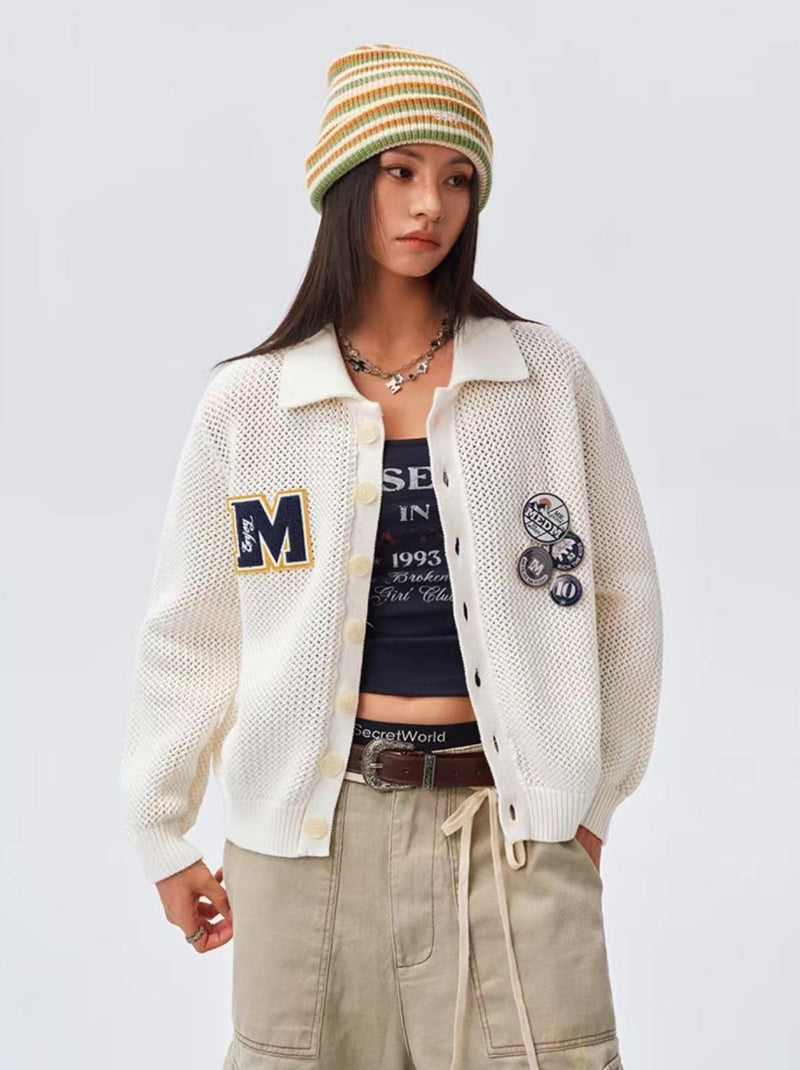 MEDM Badge Wool Cardigan