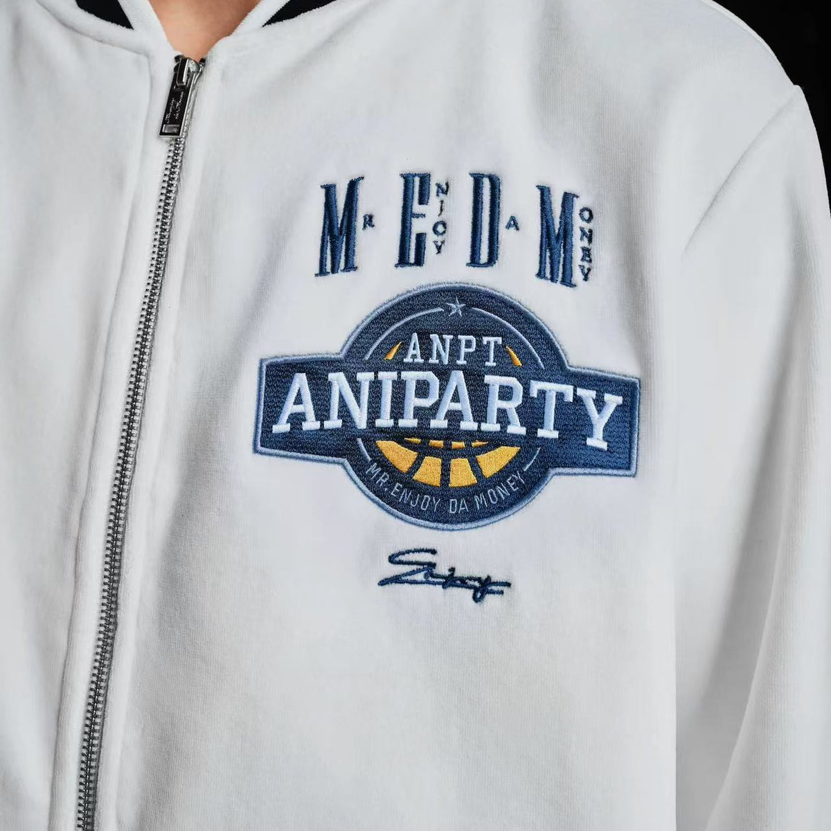 MEDMxANPT Logo Embroidered Plush Jacket