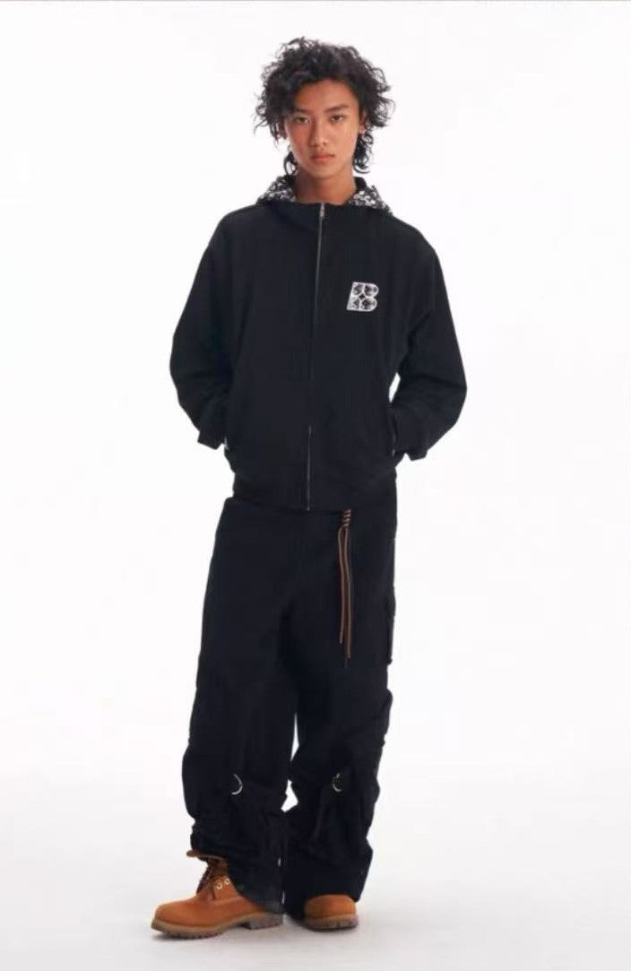 BIPOLAR  Fake Two-piece Ethnic Style Knitted Sweatshirt