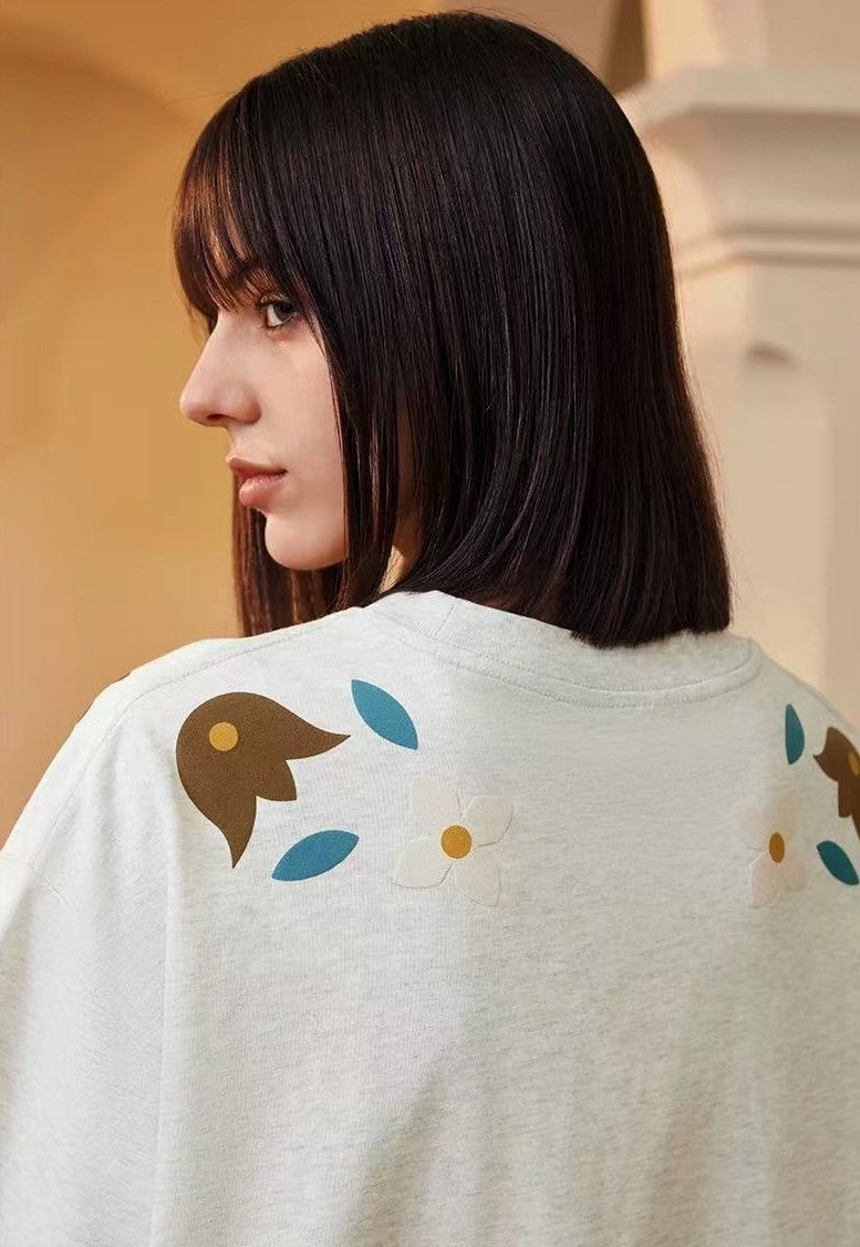 ACHOCK Floral Embroidered T-shirt