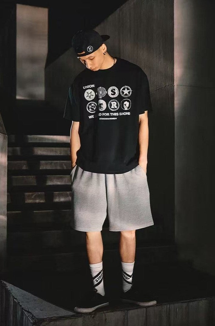 REMEDYxSTA Military Medal Print Short-sleeved T-shirt