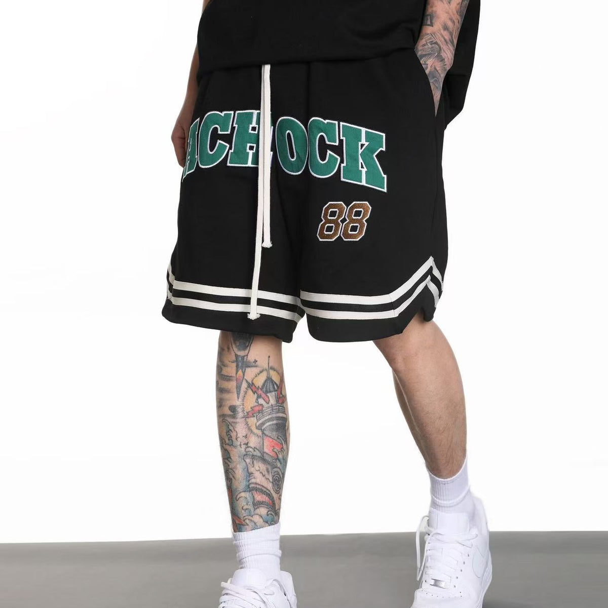 ACHOCK Logo Embroidered Drawstring Shorts
