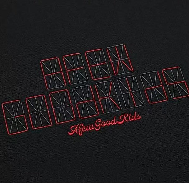 AFGK Electronic Screen Embroidery LOGO Short-sleeves T-shirt