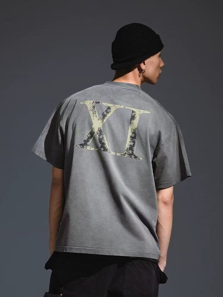 REMEDY Distressed Letter Print Short-sleeve T-shirt