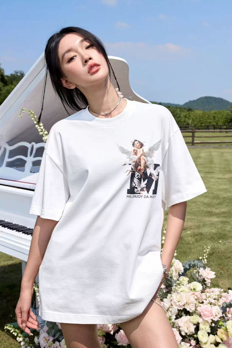MEDM Angel Print Short-sleeve T-Shirt