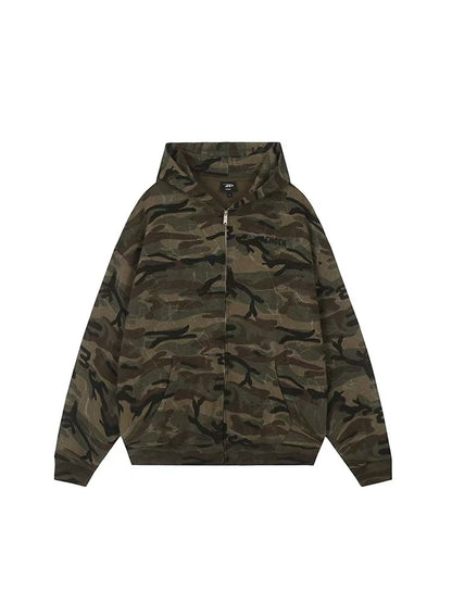 ACHOCK Camouflage Zip Up Hoodie