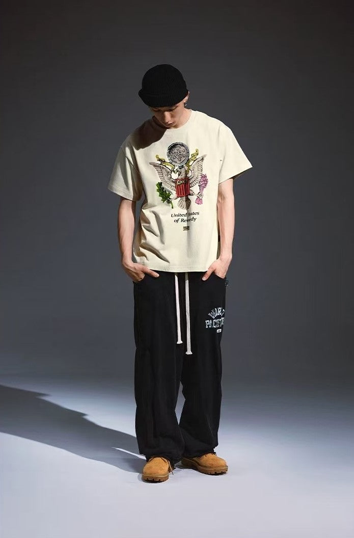 REMEDY  Peace Eagle Design Short-sleeve T-shirt