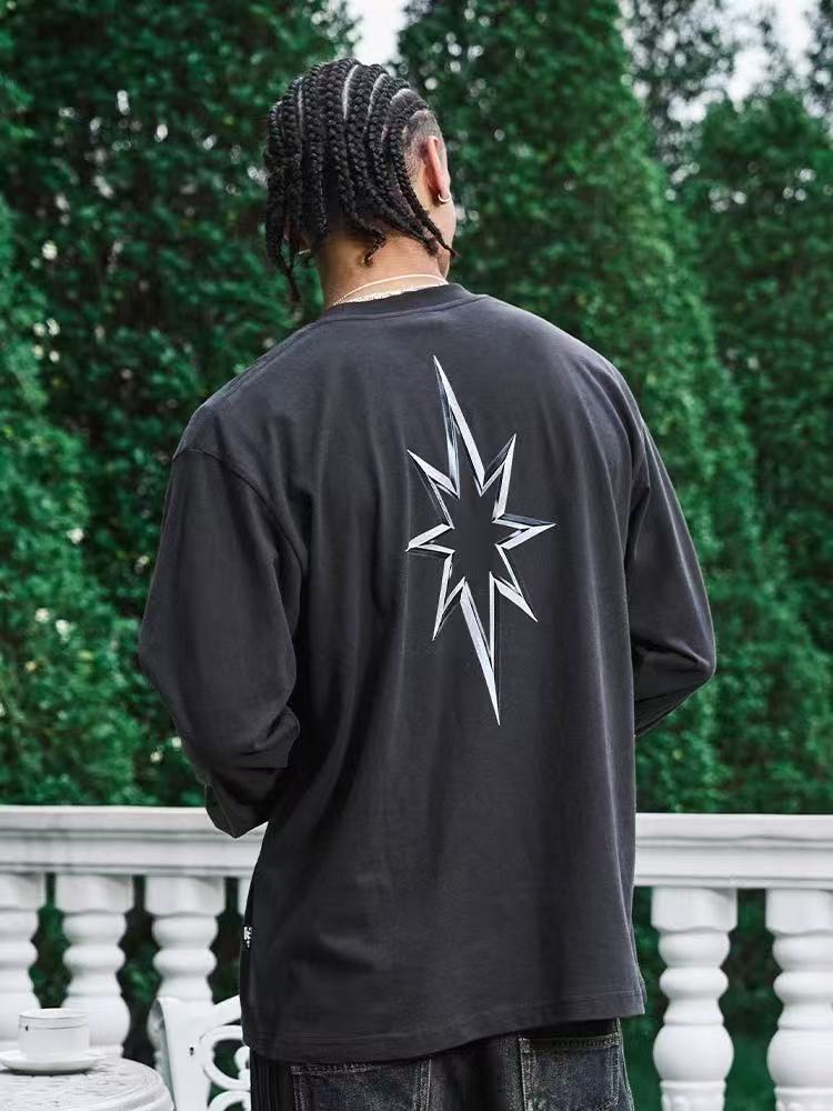 REMEDY Octagram Star Print Long-sleeve Tee