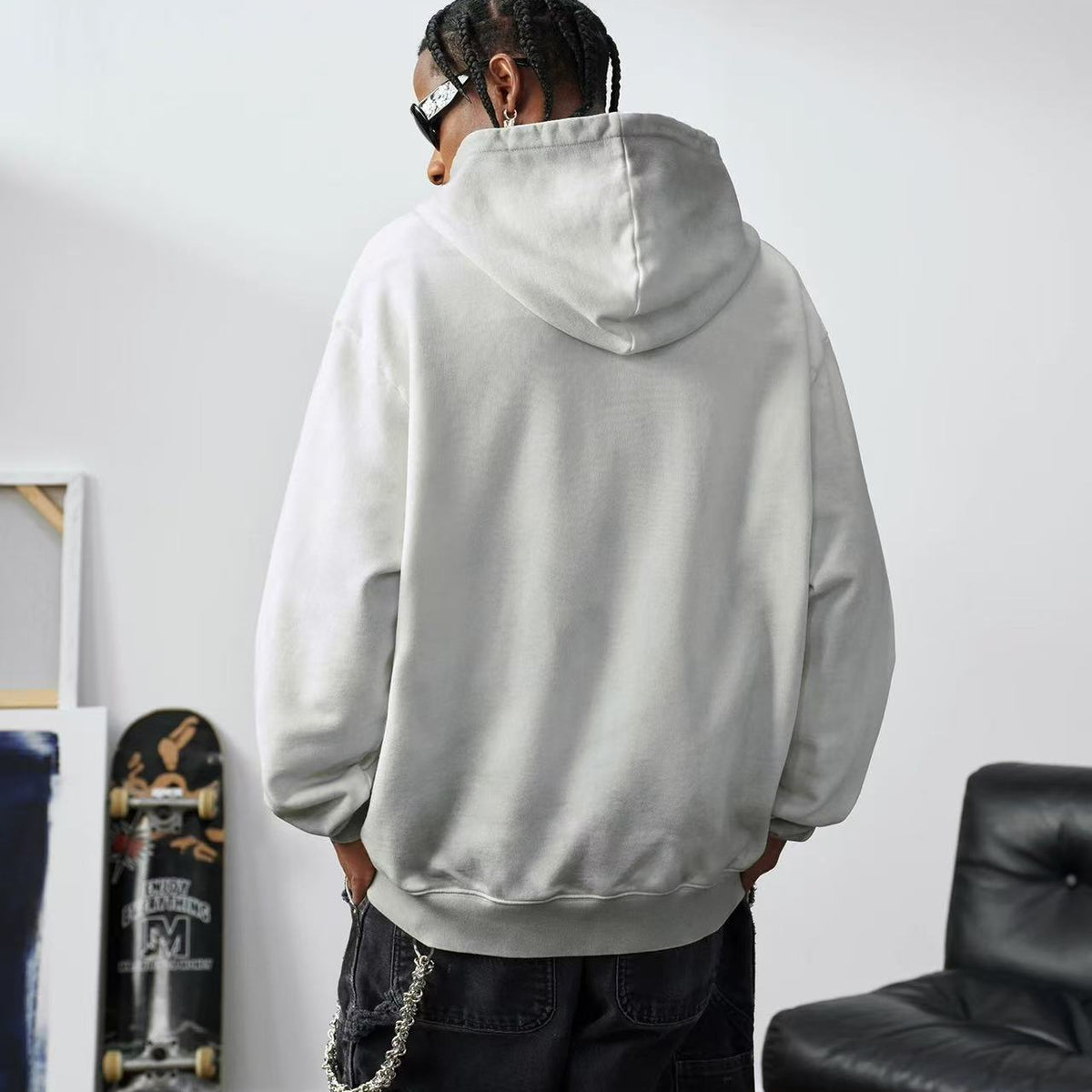 MEDM Hunting Theme Distressed Washed Zipper Hoodie