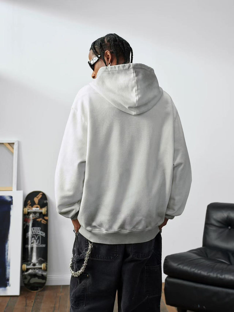 MEDM Hunting Theme Distressed Washed Zipper Hoodie