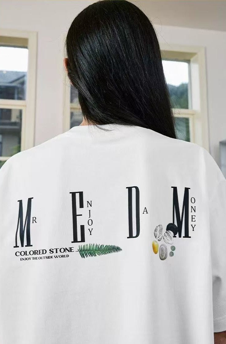 MEDM Colorful Stone M Print Short-sleeve T-Shirt