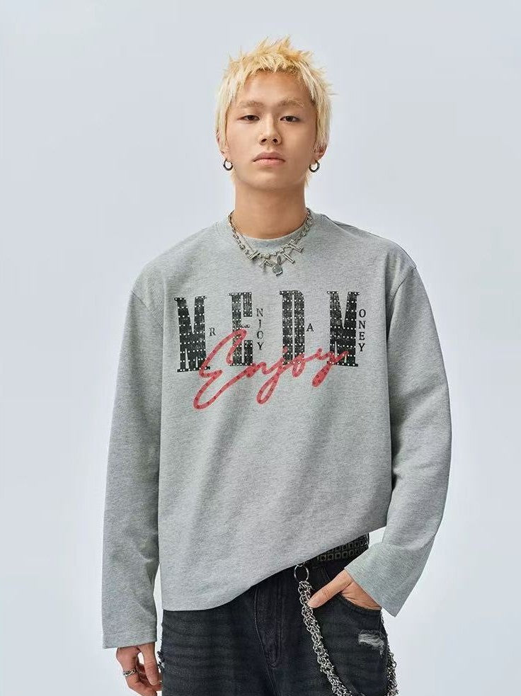 MEDM Washed Cropped Long-sleeve T-Shirt