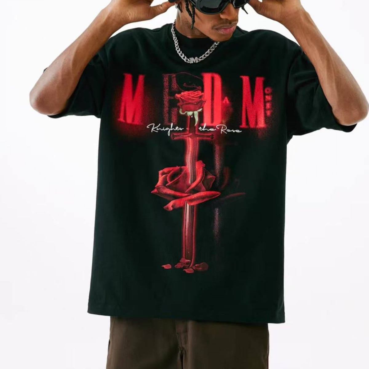 MEDM Hip Hop Rose Short Sleeve T-Shirt